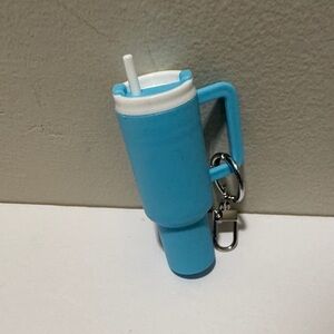Turquoise Tumbler Keychain/Purse Charm/Lipstick Holder